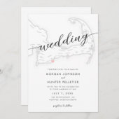 ポポミニマルモダンネセットインマップ結婚ズ 招待状 (正面/裏面)