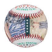 ポポ最高のップ |家族パーソナライズされたの写真 野球ボール (正面)