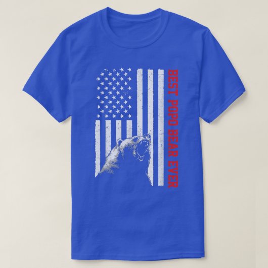 ポポ最高のーベア米国国旗の父の日 Tシャツ (デザイン正面)