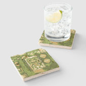 ポマイカイティキハワイアンヴィンテージタパ ストーンコースター (横)