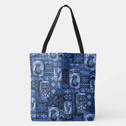 ポマイカティキハワイアンヴィンテージタパビーチバッグ トートバッグ (正面)