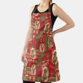 ポマイカティキハワイアンヴィンテージタパレッド エプロン (インサイチュ)