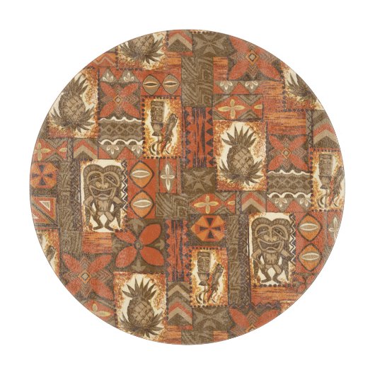 ポマイカティキハワイアンヴィンテージタパ カッティングボード (正面)