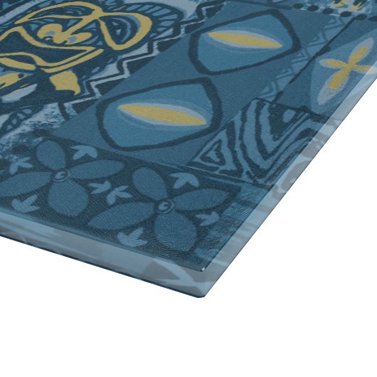 ポマイカティキハワイアンヴィンテージタパ カッティングボード (角)