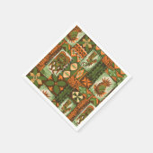 ポマイカティキハワイアンヴィンテージタパ スタンダードカクテルナプキン (角)