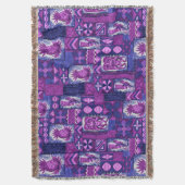 ポマイカティキハワイアンヴィンテージタパ スローブランケット (正面縦)