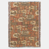 ポマイカティキハワイアンヴィンテージタパ スローブランケット (正面縦)