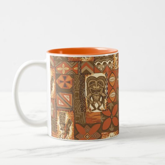 ポマイカティキハワイアンヴィンテージタパ ツートーンマグカップ (左)