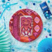 ポマイカティキハワイアンヴィンテージタパ ペーパープレート (パーティー)