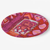 ポマイカティキハワイアンヴィンテージタパ ペーパープレート (アングル)