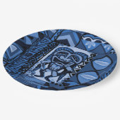 ポマイカティキハワイアンヴィンテージタパ ペーパープレート (アングル)