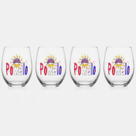 ポマロ – クロアチアくつろぎwith Sun & Rainbow ステムなしワイングラス