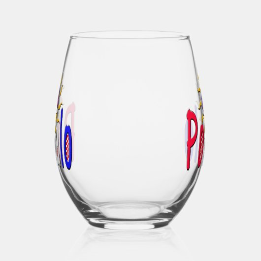 ポマロ – クロアチアくつろぎwith Sun & Rainbow ステムなしワイングラス (右)