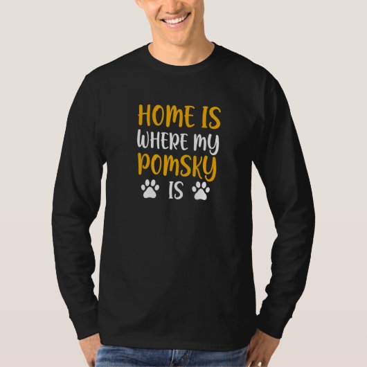 ポムスカイホームズウィーマイポムスキーおもしろい犬のオーナーポム Tシャツ (正面)