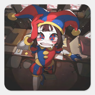 ポムニ (The Amazing Digital Circus) - 不安なオフィサー スクエアシール
