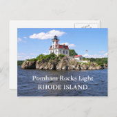 ポムハム・ロック灯台、ロードアイランド州のポストカード ポストカード (正面/裏面)