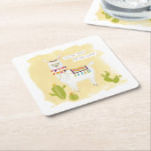 ポムポムラマ救ラマ – あなたのラマのためのドラマ スクエアペーパーコースター (アングル)