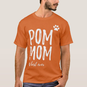 ポムママおもしろいポメラニア犬ドッグママ Tシャツ