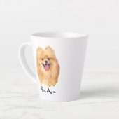 ポムマム図解入りの、写真付きのポメラニア犬 カフェラテマグ (左アングル)