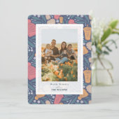 ポム ビーニー コーヒー クリスマス ホリデー フォト カード (スタンド正面)