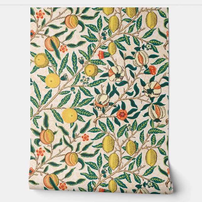 ポメグラナートウィリアムモリスオリジナルベージュウォールパペ 壁紙 (ほどく)
