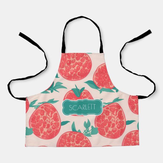 ポメグラナートパステルカラフルパタパーソナライズされたーン エプロン (正面)