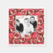 ポメグラナートファミリーフォトロシュハサナお祝い スタンダードカクテルナプキン (正面)