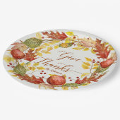 ポメグラネート秋秋葉リース感謝してい ペーパープレート (アングル)