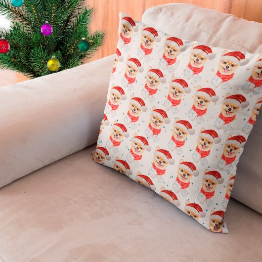 ポメラニアンのクリスマススター クッション
