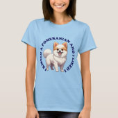 ポメラニアンの子犬にキス Tシャツ (正面)