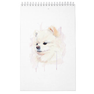 ポメラニアンの水彩画 かわいい カレンダー