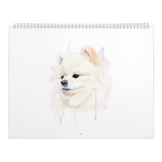 ポメラニアンの水彩画 かわいい カレンダー