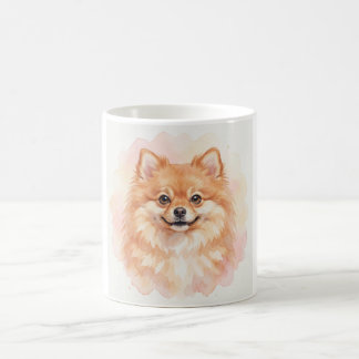 ポメラニアンの水彩肖像画 コーヒーマグカップ