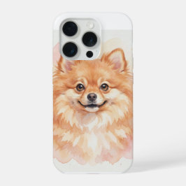 ポメラニアンの水彩肖像画 iPhone 15 PROケース