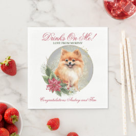 ポメラニアンの結婚式のナプキンに犬の写真 スタンダードランチョンナプキン