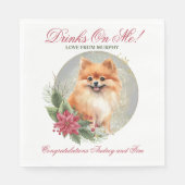 ポメラニアンの結婚式のナプキンに犬の写真 スタンダードランチョンナプキン (正面)