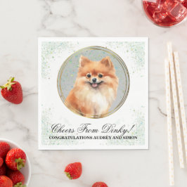 ポメラニアンの結婚式のナプキンに犬の写真 スタンダードランチョンナプキン