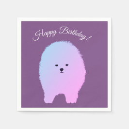 ポメラニアンの誕生日ペーパーナプキン かわいい犬 スタンダードカクテルナプキン