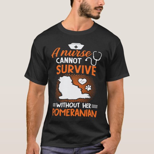 ポメラニアンの飼い主 看護師 医院 Tシャツ (正面)