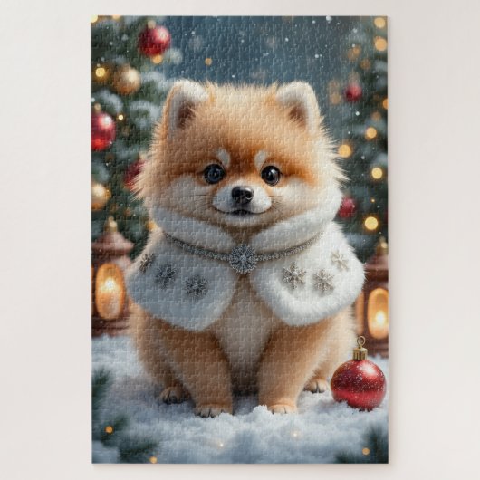 ポメラニアンクリスマスアート ジグソーパズル (縦)