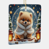 ポメラニアンクリスマスアート セラミックオーナメント (右)