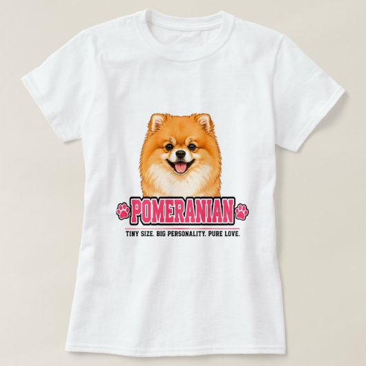 🐾 ポメラニアン愛好家のサイン 🐾 Tシャツ (デザイン正面)