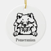 ポメラニアン犬のオリジナルペットオーナメント, Cu Ceram セラミックオーナメント (正面)