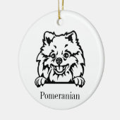 ポメラニアン犬のオリジナルペットオーナメント, Cu Ceram セラミックオーナメント (左)