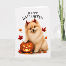 ポメラニアン・ハロウィン・デビル・ドッグ カード