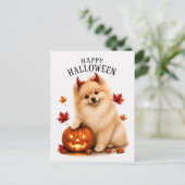 ポメラニアン・ハロウィン ポストカード (スタンド正面)