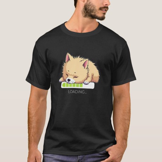 ポメラニアン ポム犬 読み込み中 Tシャツ (正面)