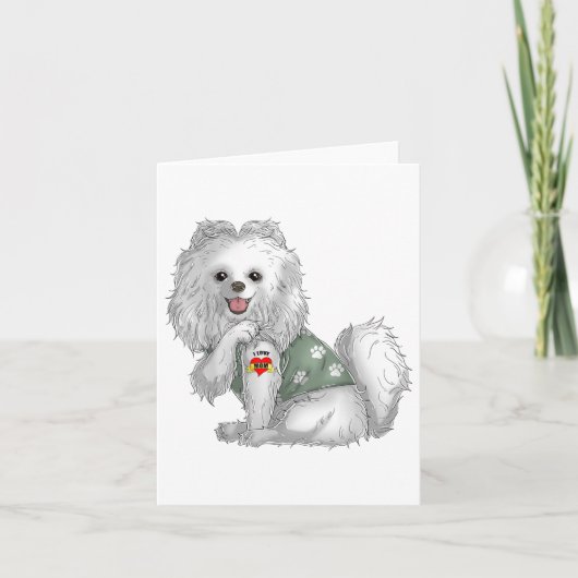 ポメラニアン ママが好き タトゥー 犬Tシャツ 面白い 母の日 カード (正面)