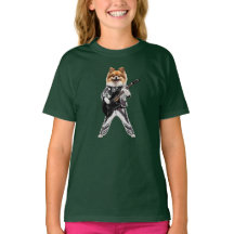 ポメラニアン ロックスター キッズTシャツ