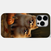 ポメラニアン 子犬 秋の喜び パンプキン Case-Mate iPhoneケース (裏面 (横))